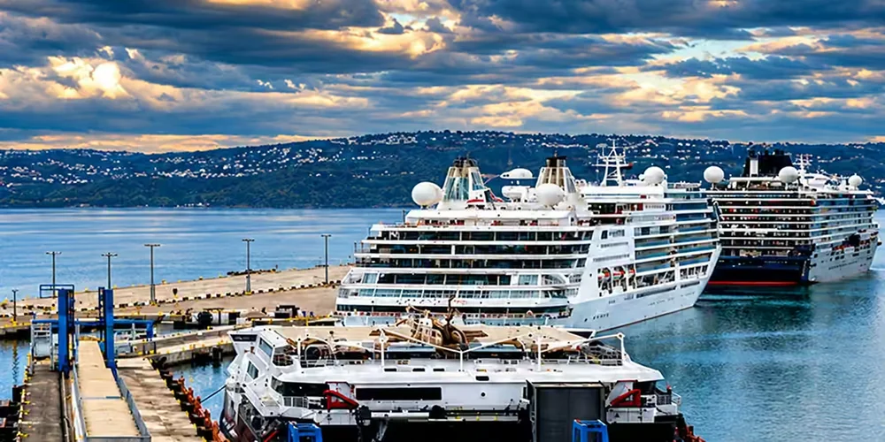 Cruise ships in the port of Tangier